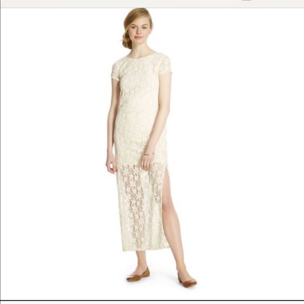 Lace overlay maxi dress, ivory, size XXL, new